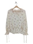 Vorschaubild 1 von Bluse Blumenmuster Weiß Gr. 36 Viskose