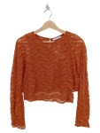 Vorschaubild 1 von Langarmshirt Spitze Rostrot Gr. 38