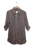 Vorschaubild 1 von Bluse Gr. 40 Braun Plissee Blumen