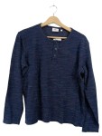 Vorschaubild 1 von Herren Pullover Henley Blau Melange Gr. 48