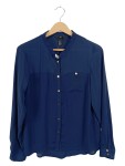 Vorschaubild 1 von Bluse Langarm Dunkelblau Knöpfe Gr. 40