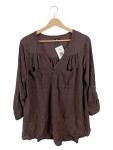 Vorschaubild 1 von Bluse Langarm Braun V-Ausschnitt Gr. 38