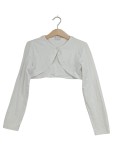 Vorschaubild 1 von Bolero Strickjacke Gr. 134 weiß Langarm