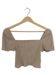 Vorschaubild 1 von Rippstrick Top Puffärmel Beige Gr. 36