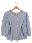 Vorschaubild 1 von Bluse Gr. 38 blau-weiß gestreift Puffärmel