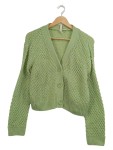Vorschaubild 1 von Strickjacke Cardigan Gr. 38 Hellgrün Lochmuster