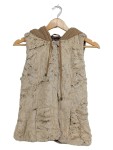 Vorschaubild 1 von Fellweste Kapuze Beige Gr. 36
