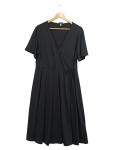 Vorschaubild 1 von Wickelkleid Freizeitkleid Gr. 42 schwarz kurzarm