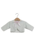 Vorschaubild 1 von Leichte Jacke Bolero Gr. 62 Weiß mit Schleife