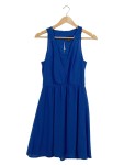 Vorschaubild 1 von Cocktailkleid Blau Gr. 34 V-Ausschnitt Chiffon