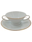 Vorschaubild 1 von Suppentasse mit Untertasse Goldrand Weiß