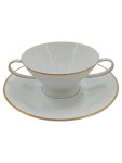 Vorschaubild 1 von Suppentasse mit Untertasse Goldrand Weiß
