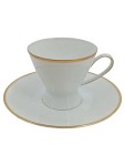 Vorschaubild 1 von Tasse Unterteller Goldrand Porzellan Weiß