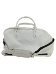 Vorschaubild 1 von Reisetasche Sporttasche 54cm Herren Weiß Leder Logo-Print Sportlich Groß