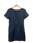 Vorschaubild 1 von Businesskleid Dunkelblau Muster Gr. 38 Kurzarm