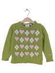 Vorschaubild 1 von Pullover Gr. 104x110 Grün Herz Argyle Strickpullover