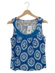 Vorschaubild 1 von Top Blau Weiß Blumenmuster Rundhals Ärmellos Gr. 36