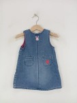 Vorschaubild 2 von Jeanskleid Kinder Blau Gr. 80 Baumwolle Blumenmuster Casual Alltag Knopf
