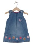 Vorschaubild 1 von Jeanskleid Gr. 80 Latzkleid Blumen Stickerei