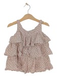Vorschaubild 1 von Sommerkleid Gr. 116 Rüschen Punkte Muster Beige
