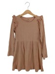 Vorschaubild 1 von Strickkleid Rippstrick Langarm Gr. 140 Beige