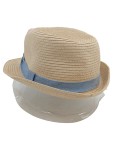 Vorschaubild 1 von Strohhut Kinder Größe 98 Beige Blauband