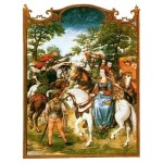 Vorschaubild 2 von Kunstdruck Pferderennen Florales Muster Mehrfarbig