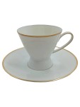 Vorschaubild 1 von Tasse Unterteller Goldrand Porzellan Weiß