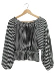 Vorschaubild 1 von Bluse Gestreift Schwarz Weiß Off-Shoulder Gr. 38
