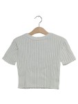 Vorschaubild 1 von Pullover Kurzarm gerippt weiß Gr. 134