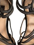Vorschaubild 3 von Sandaletten Damen Gr. 40 Schwarz Leder Reißverschluss 11 cm Uni