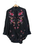 Vorschaubild 1 von Bluse Gr. 34 schwarz Blumenstickerei romantisch