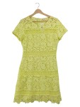 Vorschaubild 1 von Spitzenkleid Gr. 40 Gelb Blumenmuster