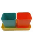 Vorschaubild 1 von Schreibtischorganizer Becherhalter Set Orange Grün Gelb
