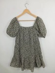 Vorschaubild 2 von Sommerkleid Damen Gr. 34/XS Schwarz Polyester Baumwolle Blumenmuster