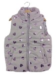 Vorschaubild 1 von Steppweste Mädchen Gr. 122 Lila Herz Muster Metallic