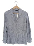 Vorschaubild 1 von Hemdbluse Streifen Blau Weiß Langarm Gr. 40