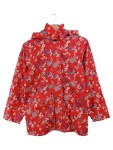 Vorschaubild 1 von Regenjacke Kinder Gr. 152 Rot Blumenmuster Kapuze