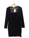 Vorschaubild 1 von Abendkleid Gr. 38 schwarz gepunktet Langarm