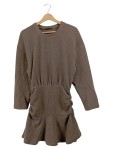 Vorschaubild 1 von Strickkleid Rippstrick Rüschen Braun Gr. 38