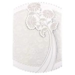 Vorschaubild 1 von Grußkarten Set 10er Blumen Prägung Feinstpapier Weiß