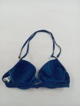 Vorschaubild 2 von Bikini-Oberteil Damen Blau Gr. 34/XS Polyester Lochmuster Feminin