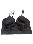 Vorschaubild 1 von BH Bustier Top Damen Größe 75B Schwarz Satin Bügel-BH