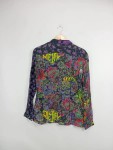 Vorschaubild 2 von Bluse Damen Gr. 38/M Mehrfarbig Viskose Blumenmuster Farbenfroh Langarm