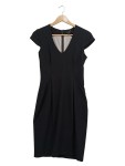 Vorschaubild 1 von Etuikleid Gr. 36 schwarz V-Ausschnitt Business Kleid
