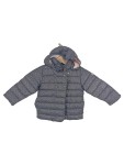 Vorschaubild 1 von Steppjacke Mädchen Gr. 80 Grau Punkte Kapuze Winterjacke