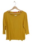 Vorschaubild 1 von Langarmshirt Damen Gr. 40 Senfgelb Rundhals 3/4-Arm Basic