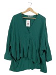 Vorschaubild 1 von Bluse V-Ausschnitt Dunkelgrün Elegant Damen Gr. 38
