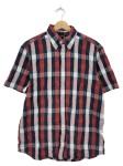 Vorschaubild 1 von Freizeithemd Herren Gr. 48, M Seersucker kariert rot blau weiß Kurzarm