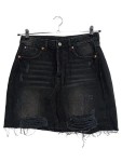 Vorschaubild 1 von Jeansrock Gr. 38 Schwarz Destroyed Look Fransen